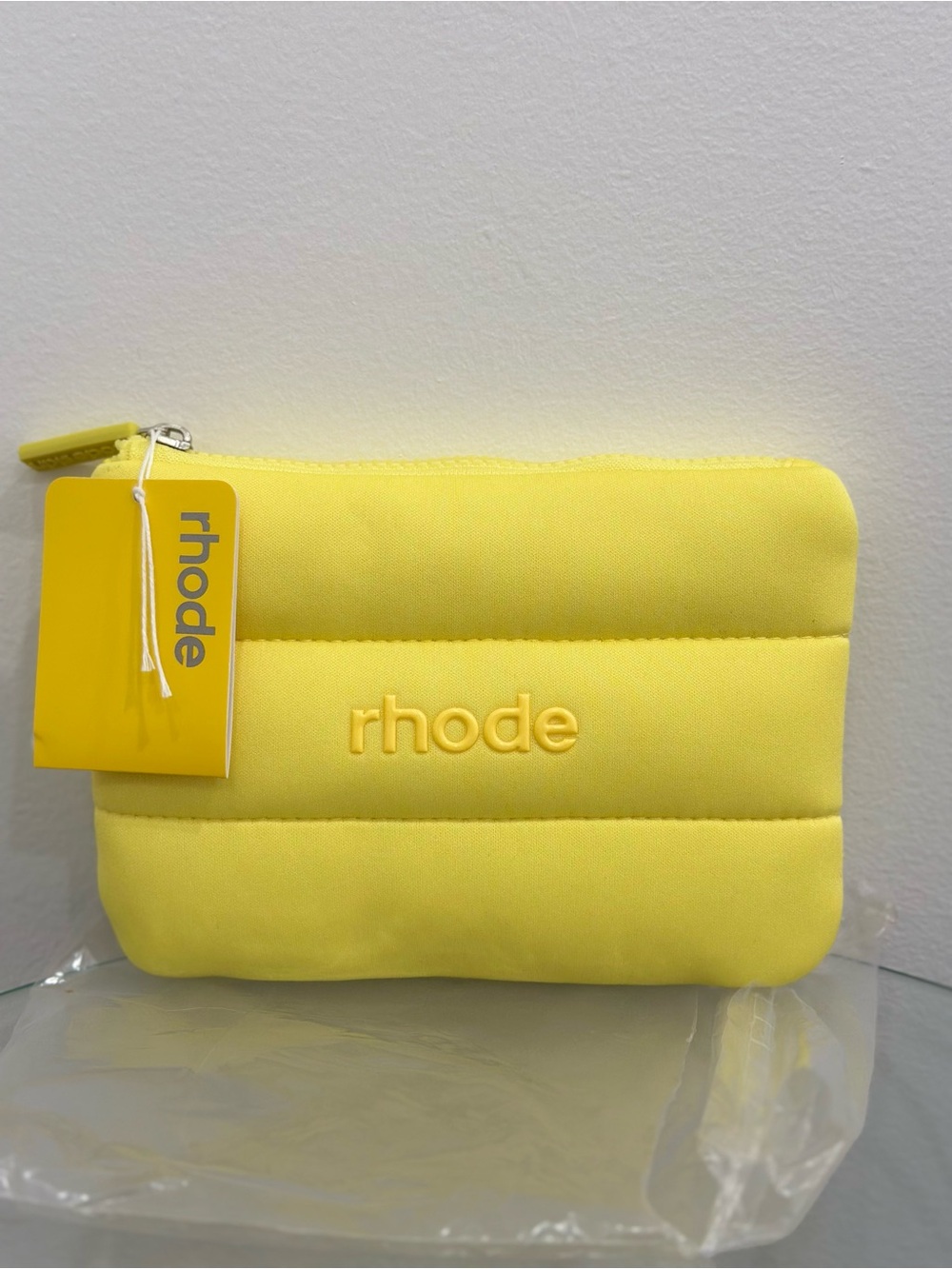 Rhode Skin Bubble Pouch Makeup Bag LEMONTINI YELLOW LIMITED EDITION (Small)